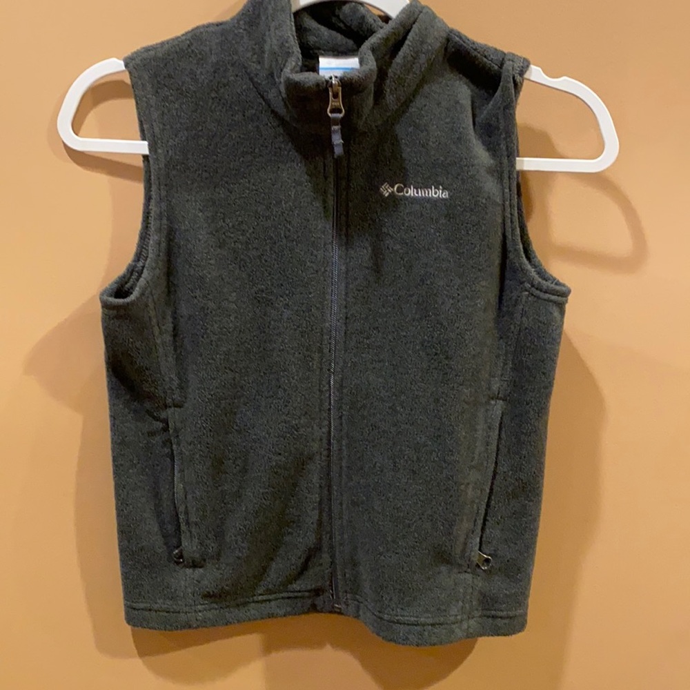 Grey Columbia fleece vest youth small